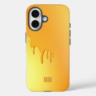 Coque Pour iPhone 16 Abstrait de séchage de liquides d'or