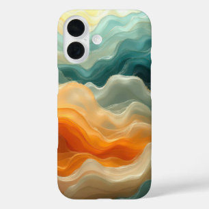 Coque Pour iPhone 16 Abstrait de vague fluide contemporain