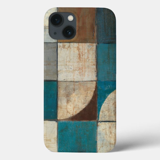 Coques Case-Mate iPhone Abstrait en bleu et Brown (Verso)