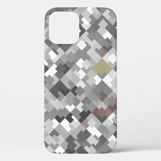 Coques Case-Mate iPhone Abstrait en mosaïque  gris clair sans couture PA a (Verso)