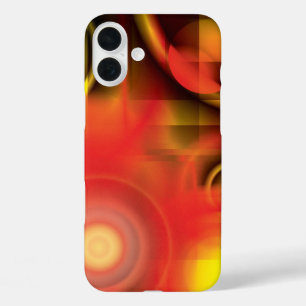 Coque Pour iPhone 16 Plus Abstrait en rouge et jaune