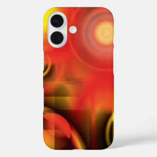 Coque Pour iPhone 16 Abstrait en rouge et jaune