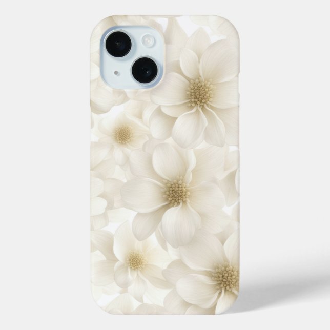 Coques Case-Mate iPhone Abstrait floral d'ivoire doux (Verso)