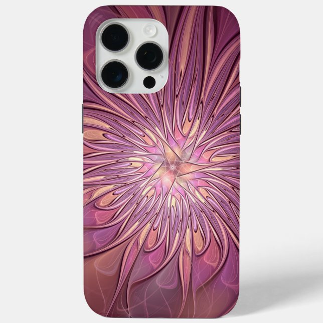 Coques Case-Mate iPhone Abstrait Floral Fractal Art Berry couleurs (Verso)