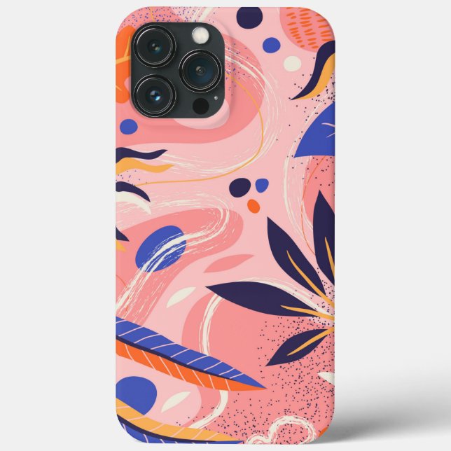 Coques Case-Mate iPhone abstrait floral plat (Verso)