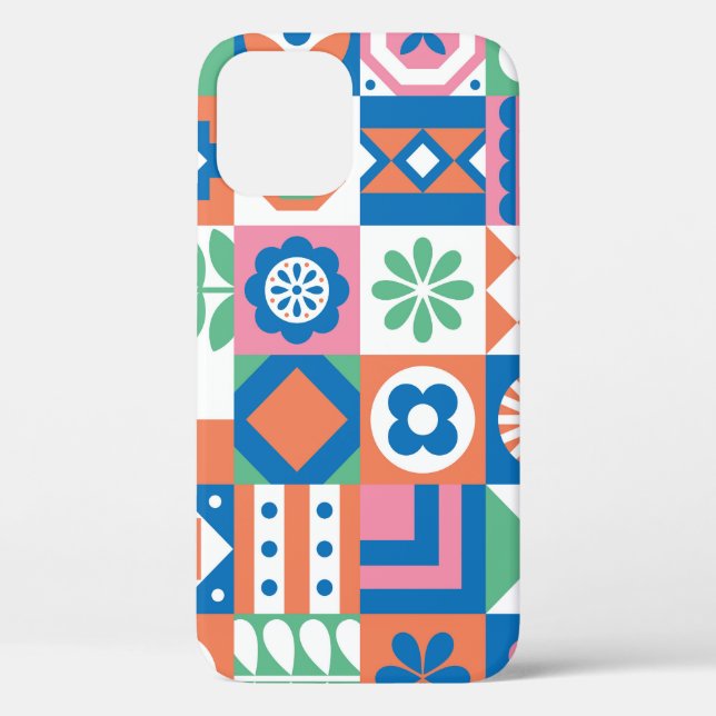 Coques Case-Mate iPhone Abstrait Floral Scandinavian Folk Motif (Verso)