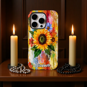 Coque iPhone 16 Pro Abstrait floral vibrant