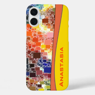 Coque Pour iPhone 16 Plus Abstrait géométrique coloré Personnalisé