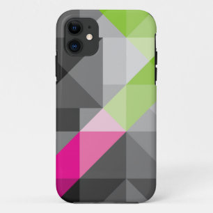 Coque Case-Mate iPhone Abstrait géométrique élégante Gris vert rose