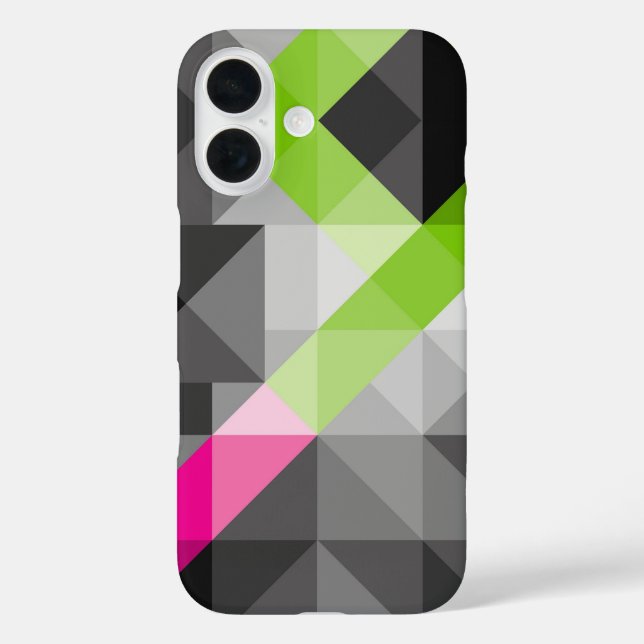 Coques Case-Mate iPhone Abstrait géométrique élégante Gris vert rose (Verso)