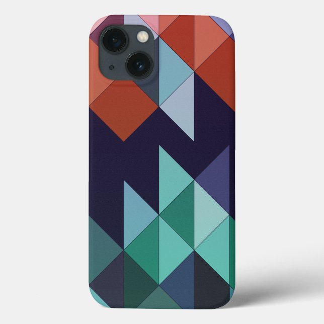 Coques Case-Mate iPhone Abstrait Géométrique Marine Bleu Vert Brown Élégan (Verso)