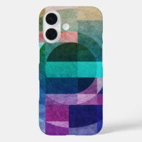 Abstrait géométrique moderne Cercle bleu vert rose