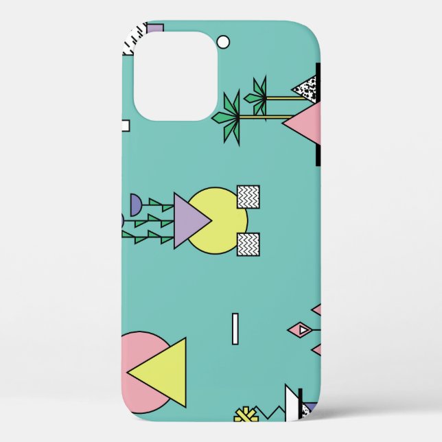 Coques Case-Mate iPhone Abstrait géométrique, vases style memphis plante. (Verso)