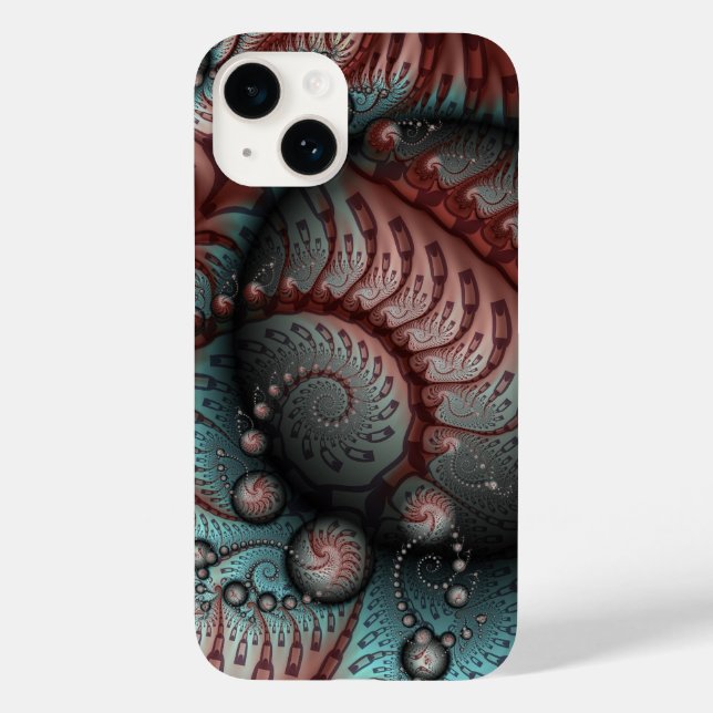 Coques Case-Mate iPhone Abstrait Imaginaire dynamique Fractal Art Brown Bl (Verso)