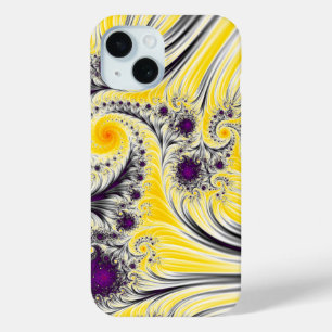 Coque Case-Mate iPhone Abstrait Jaune Fractal Art