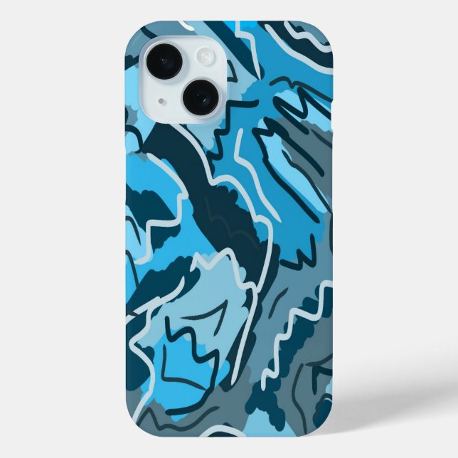 Coques Case-Mate iPhone Abstrait marbré bleu Icy (Verso)