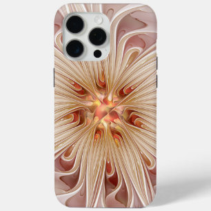Coque Case-Mate iPhone Abstrait Moderne Peach Pastel Flower Fractal Art