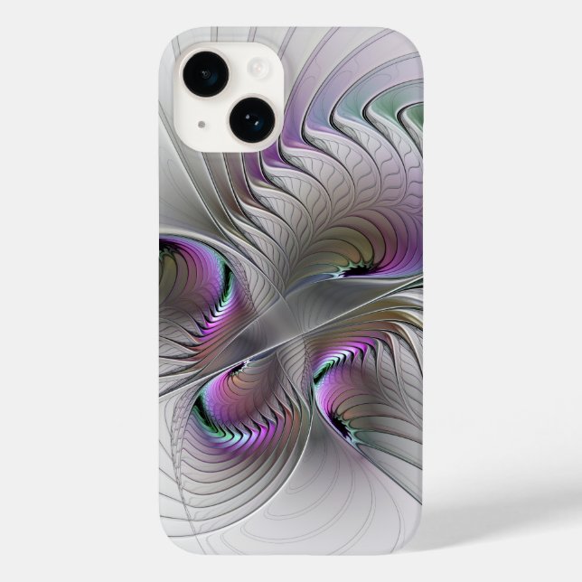 Coques Case-Mate iPhone Abstrait moderne Shy Imaginaire Figure Fractal Art (Verso)