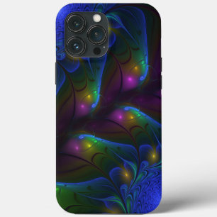Case-Mate iPhone Case Abstrait Moderne Trippy Fractal Lumineux Coloré