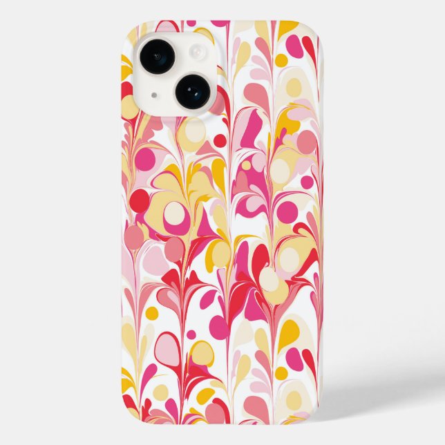 Coques Case-Mate iPhone Abstrait Motif marbré rose (Verso)