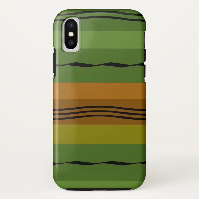 Coques Case-Mate iPhone Abstrait motif vert ondulé moderne (Dos)