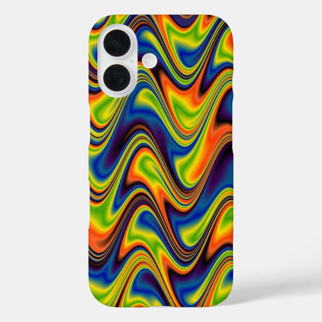 Coques Case-Mate iPhone Abstrait multicolore ondulé (Verso)