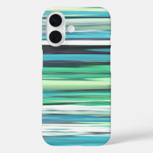 Coque Pour iPhone 16 Abstrait n° 2 : Aqua bleu vert flur Coque-Mate iPh