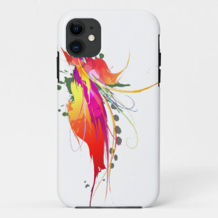 Coques Pour iPhone Abstrait Oiseau de Paradise Paint Splatters