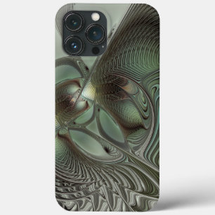 Case-Mate iPhone Case Abstrait Olive Sage Green Grey Fractal Art Imagina