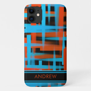 Case-Mate iPhone Case Abstrait Orange Bleu Orange Bleu Bleu Étroits Mono