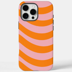 Coque iPhone 16 Pro Max Abstrait orange rose rétro Gras Gras Gras Moderne