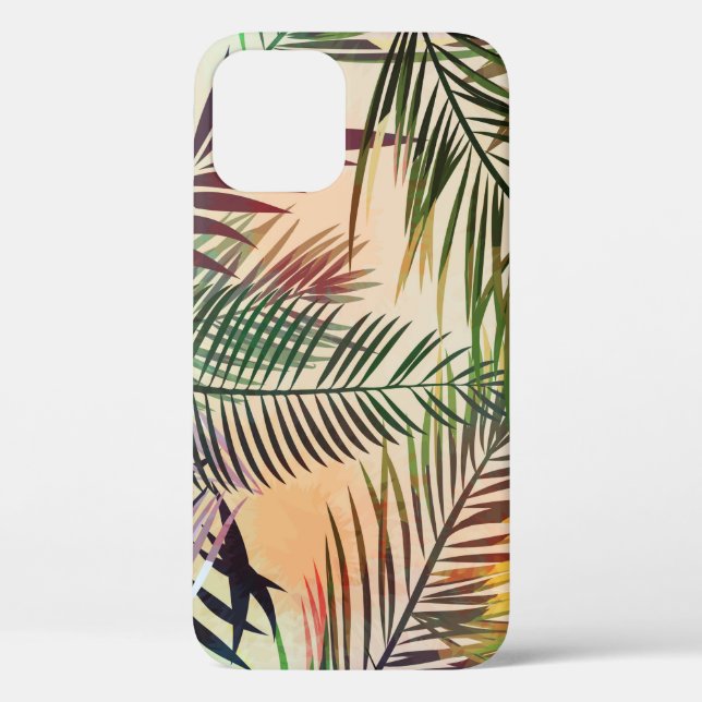 Coques Case-Mate iPhone Abstrait plante tropical motif. Illustration vinta (Verso)