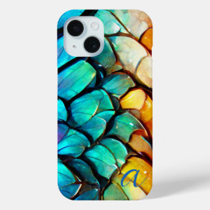 Coque Case-Mate iPhone Abstrait Rainbow Fish Scales Monogrammed Luxe