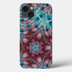 COQUES POUR iPhone ABSTRAIT RED BLUE MOSAIC STAR