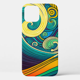 Case-Mate iPhone Case Abstrait rétro coloré les années 70 hippie Waves A