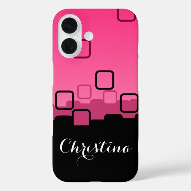 Coques Case-Mate iPhone Abstrait rose et noir (Verso)