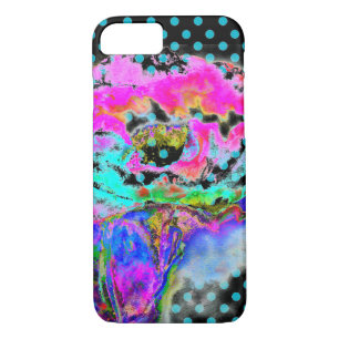 Coque Case-Mate iPhone Abstrait rose turquoise aquarelle pois