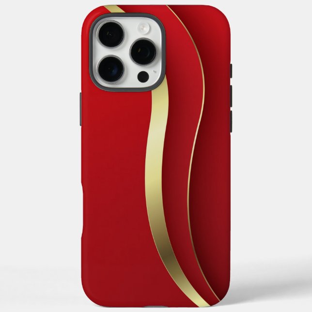 Coques Case-Mate iPhone Abstrait Rouge Et Or (Verso)