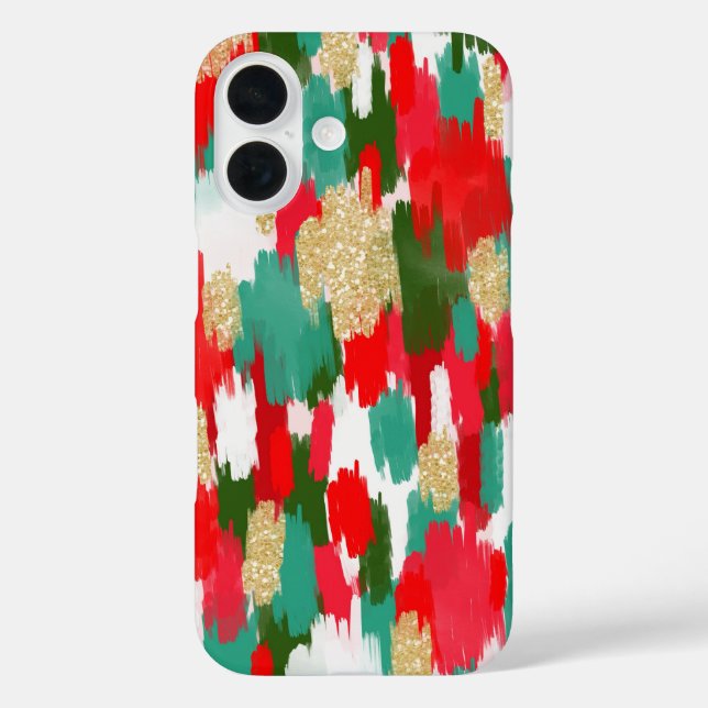 Coques Case-Mate iPhone Abstrait rouge et vert (Verso)