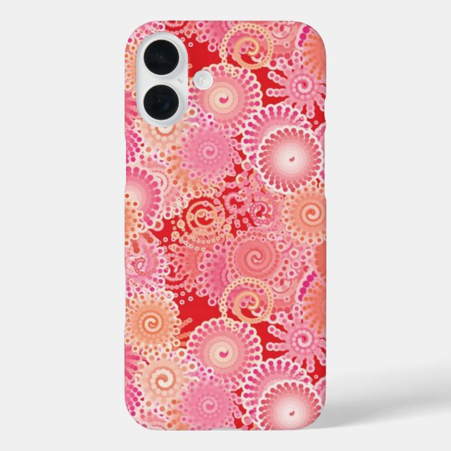 Coques Case-Mate iPhone Abstrait tourbillon motif, rose, corail, pêche (Verso)