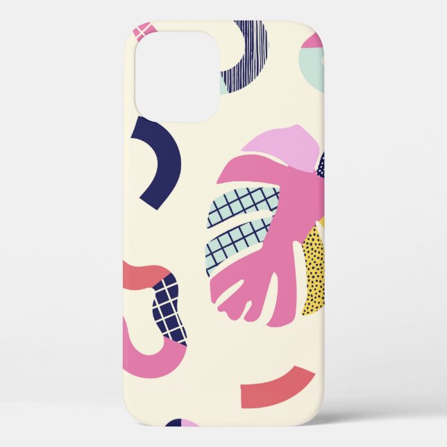 Coques Case-Mate iPhone Abstrait tropicale formes sans faille motif, fond (Verso)