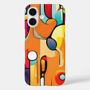 Coque Pour iPhone 16 Abstrait vibrant : Une explosion de couleur