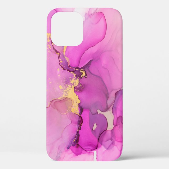Coques Case-Mate iPhone Abstrait violet, lilas, rose, arrière - plan or, w (Verso)