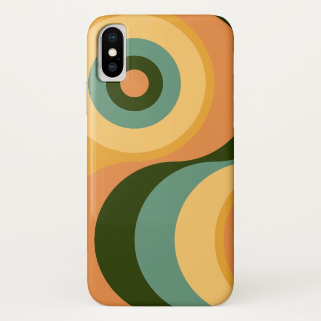 Coques Case-Mate iPhone Abstrait Wavy Colorful Retro (Dos)
