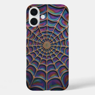 Coque Pour iPhone 16 Plus Abstrait Web de spirale radiante