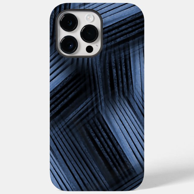 Coques Case-Mate iPhone Abstraite diagonale noire et bleue (Verso)