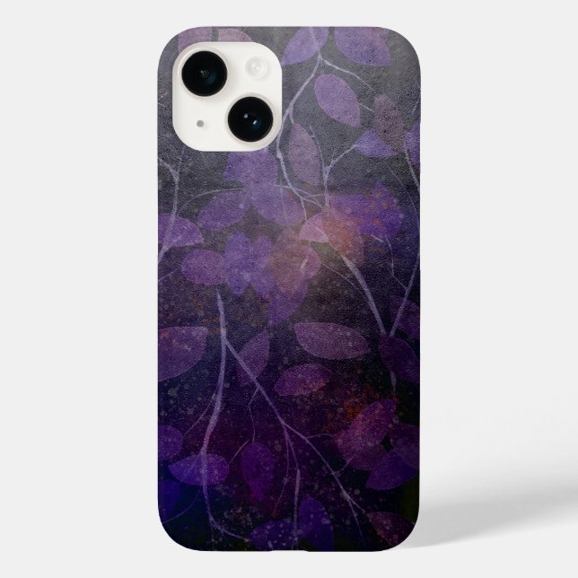 Coques Case-Mate iPhone Abstraite feuille violette profonde (Verso)