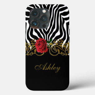 Case-Mate iPhone Case Abstraite Fleur Zèbre Rouge Noir Blanc Or        