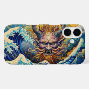 Coque Pour iPhone 16 Abstraite vague Kanagawa Oni démon Van Gogh mix