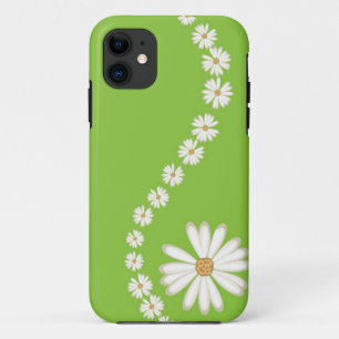 Coque iPhone 11 Abstraites baies blanches sur l'iPhone vert 5 Coqu